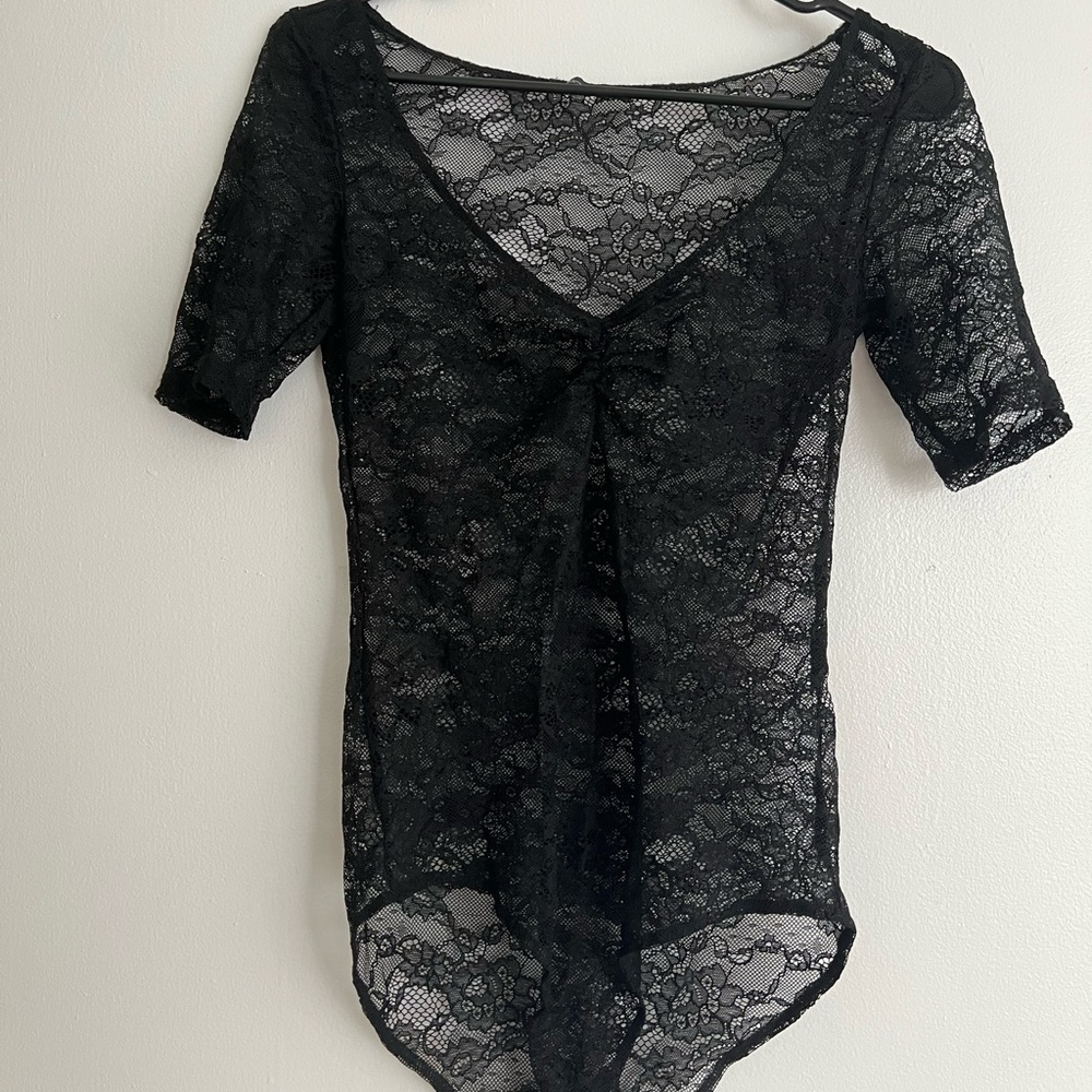 Zara black lace body suit